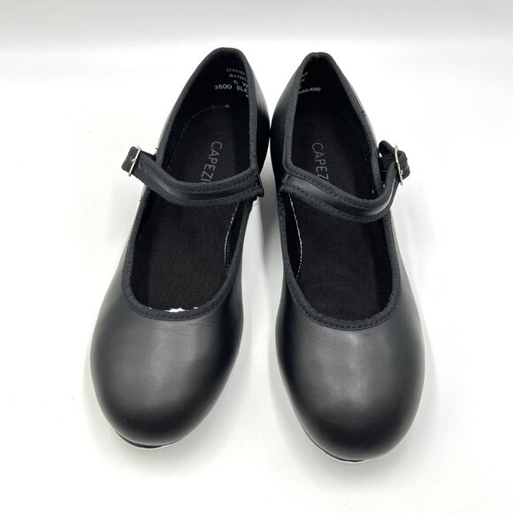 6W 6 WIDE‎ WIDTH Capezio Women's 3800 Black Leather Mary Jane Dance Tap Shoes - Picture 2 of 14